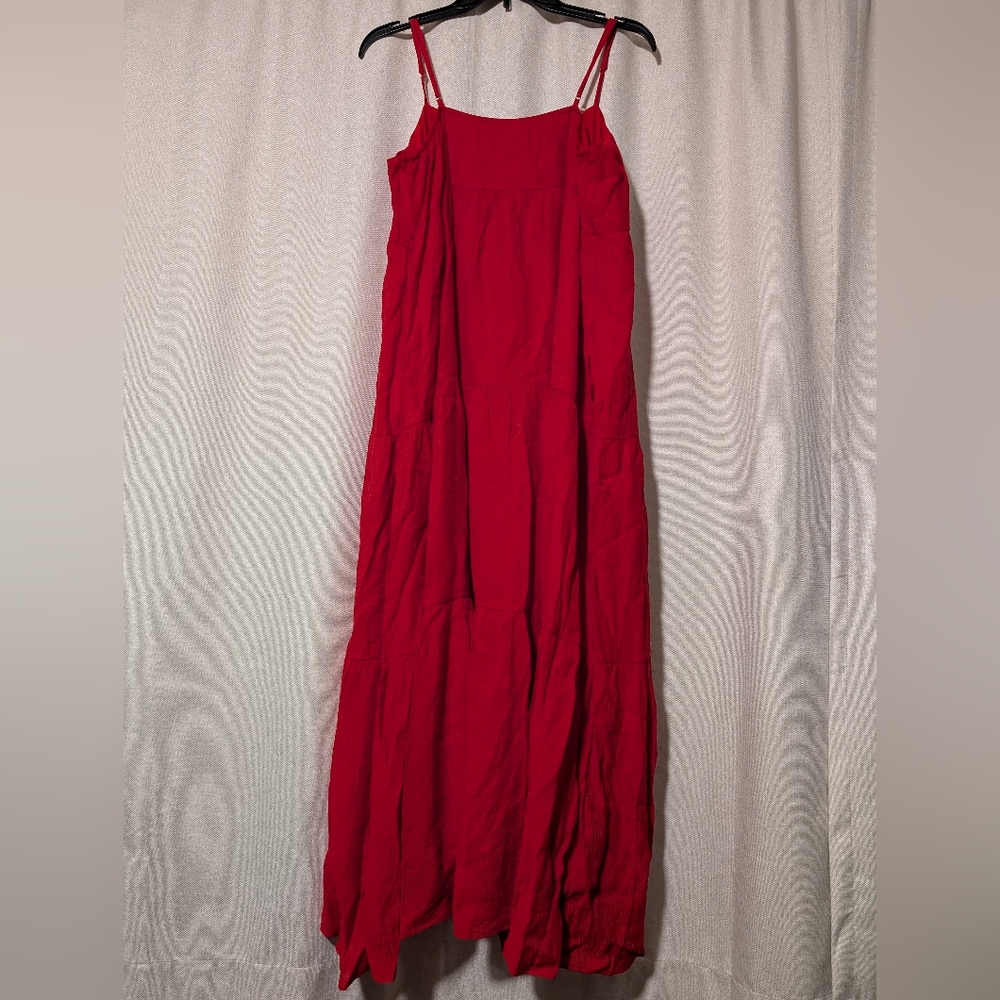 🌷Like New Chelsea28 Elegant Red Tiered Maxi Dress, Size XL - Picture 11 of 15